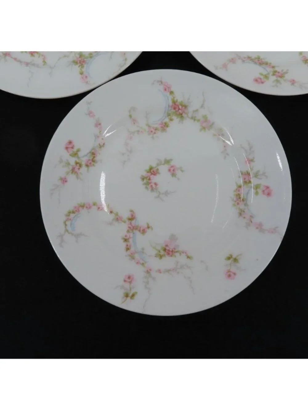 Theodore Haviland Set of 6 Plates 6.25in Pink Rose Flower Floral Swag Limoges